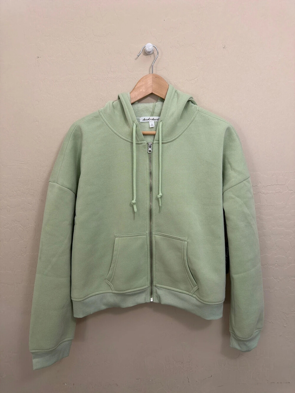 Derek Heart light green hoody jacket, Sz L NEW